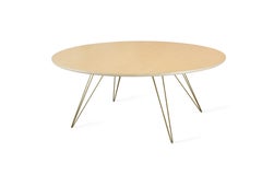 Williams Hairpin Coffee Table Oval Maple Brassy Gold
