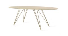 Williams Hairpin Coffee Table Oval Maple Brassy Gold