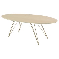 Williams Hairpin Coffee Table Oval Maple Brassy Gold