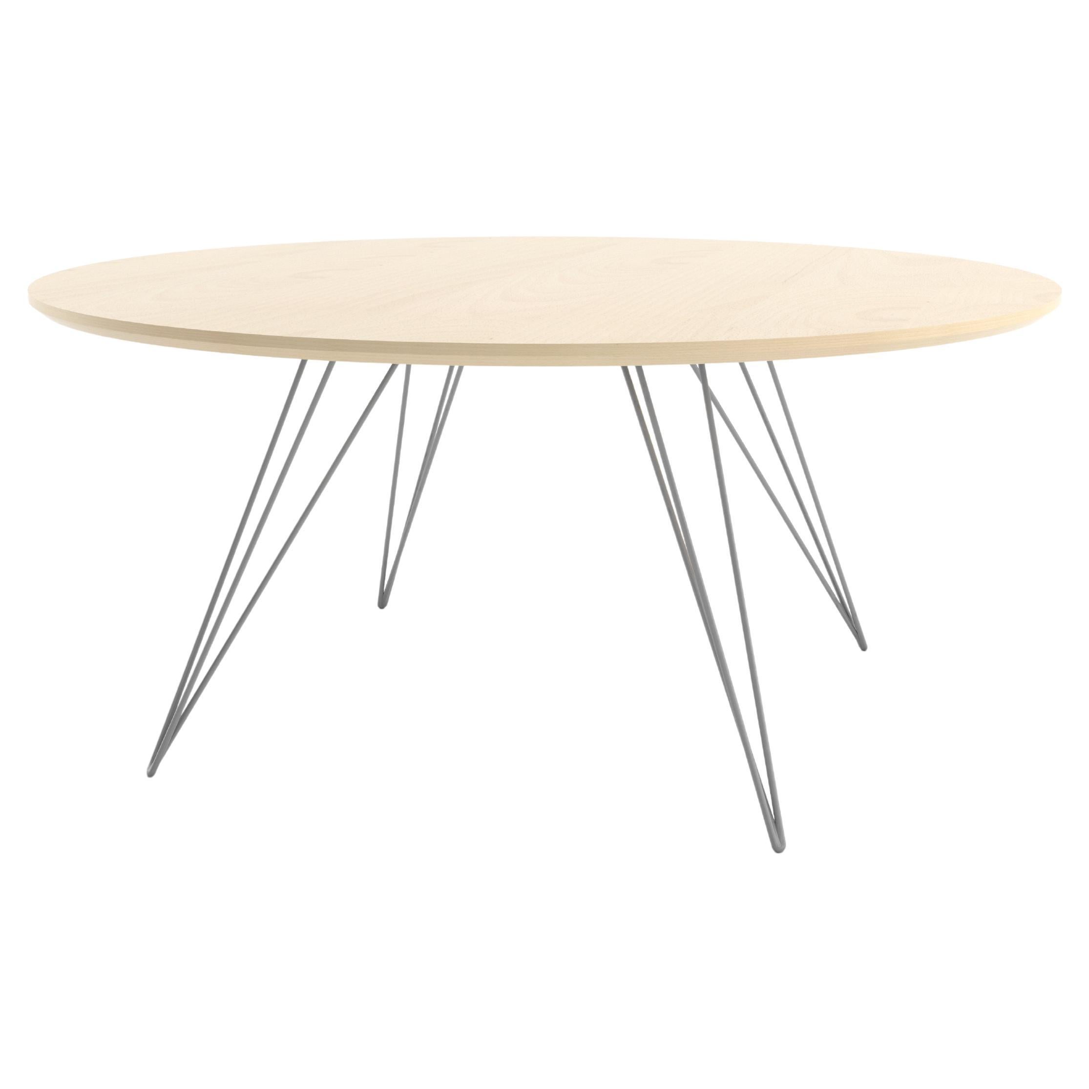 Table basse en épingle à cheveux Williams gris érable ovale en vente