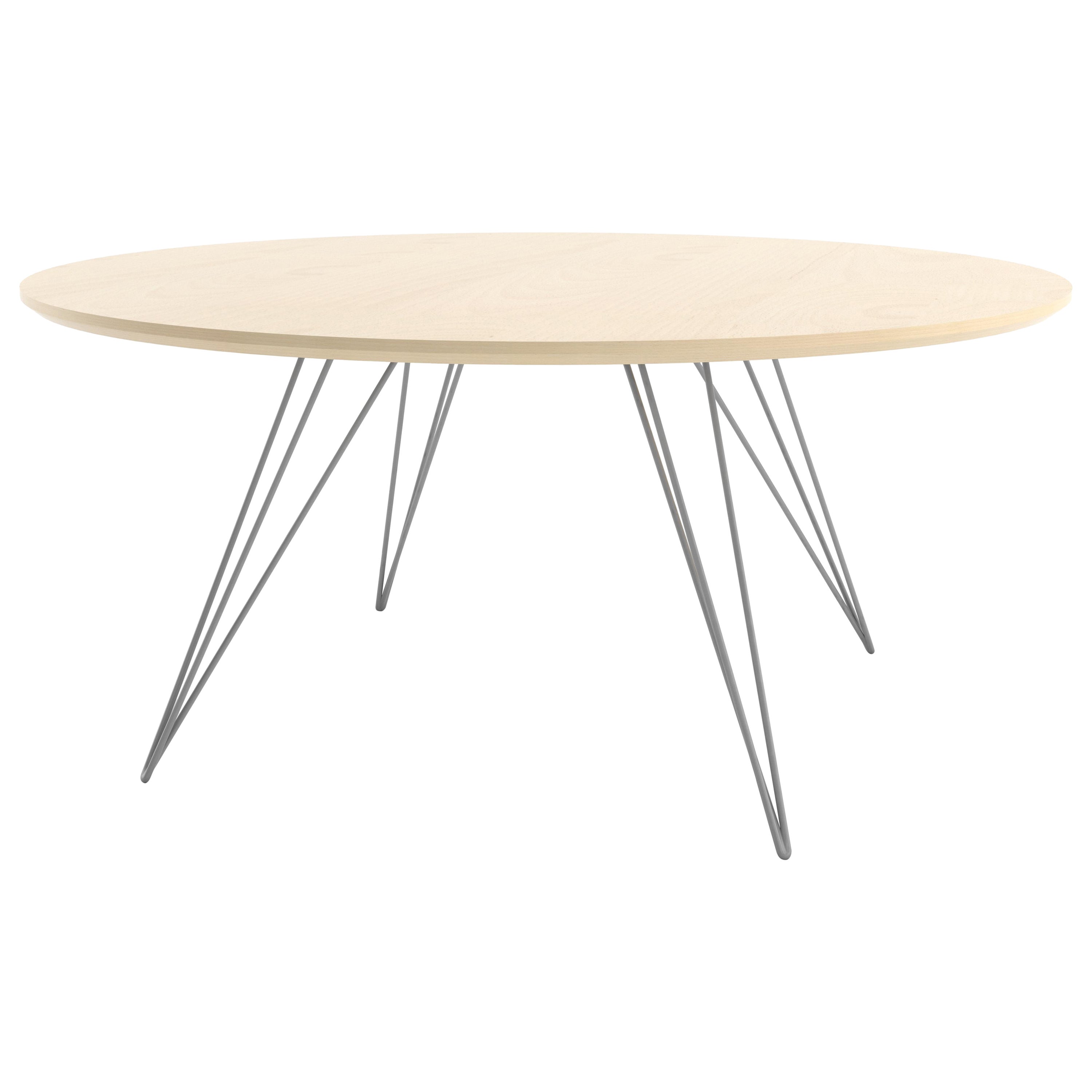 William Williams Tavolino Hairpin Ovale Grigio Acero