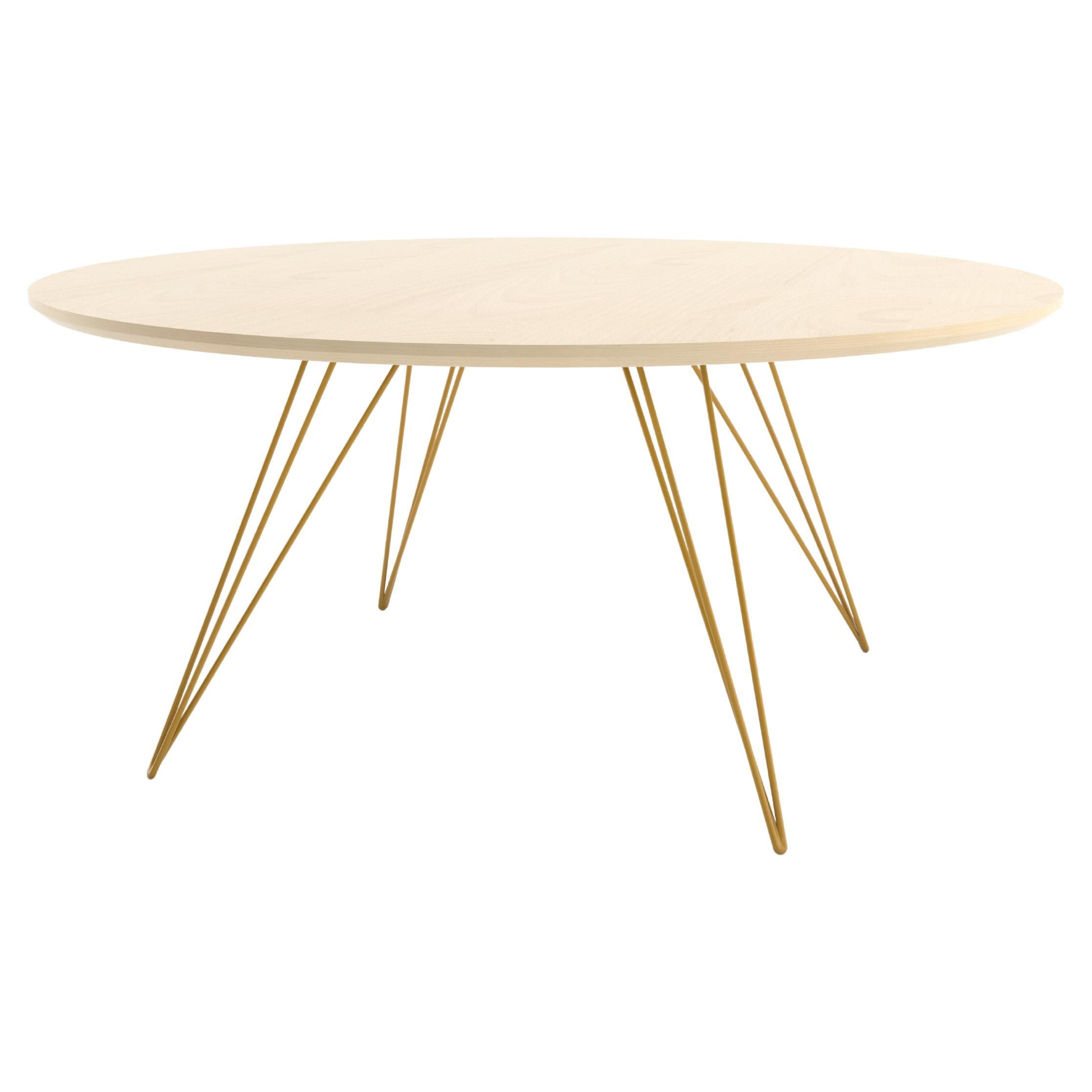 Williams Hairpin Coffee Table Oval Maple Mustard