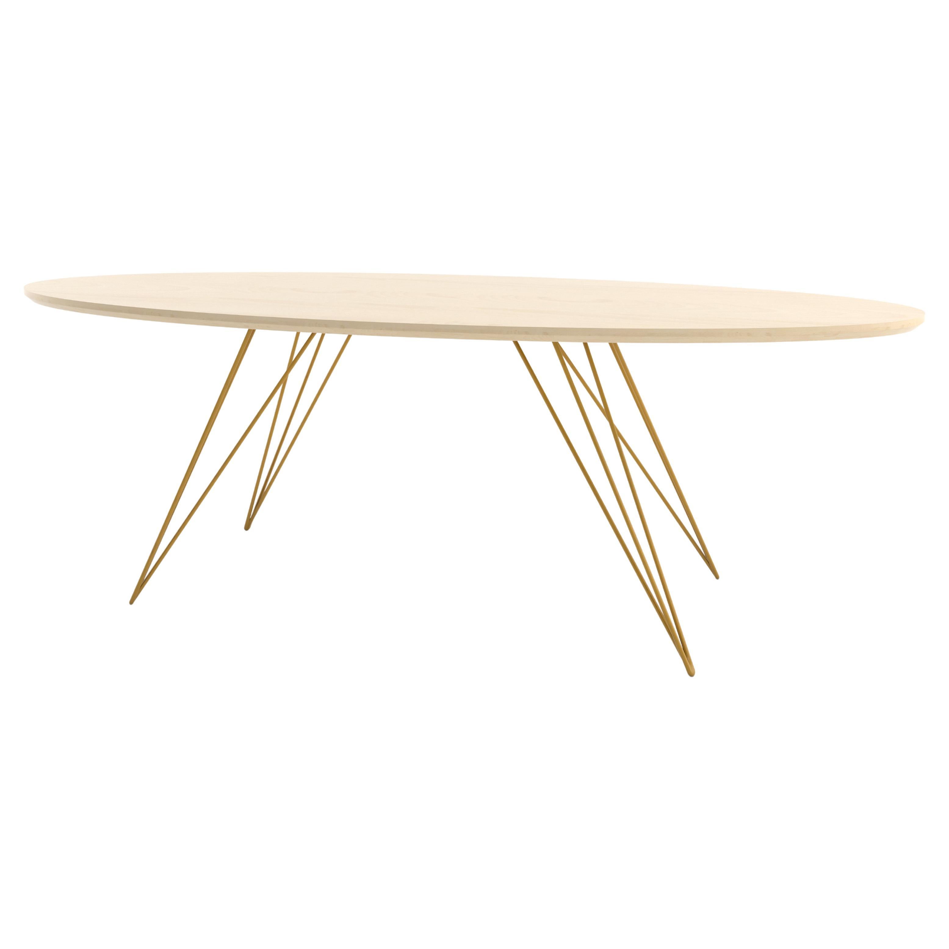 Williams Hairpin Coffee Table Oval Maple Mustard For Sale