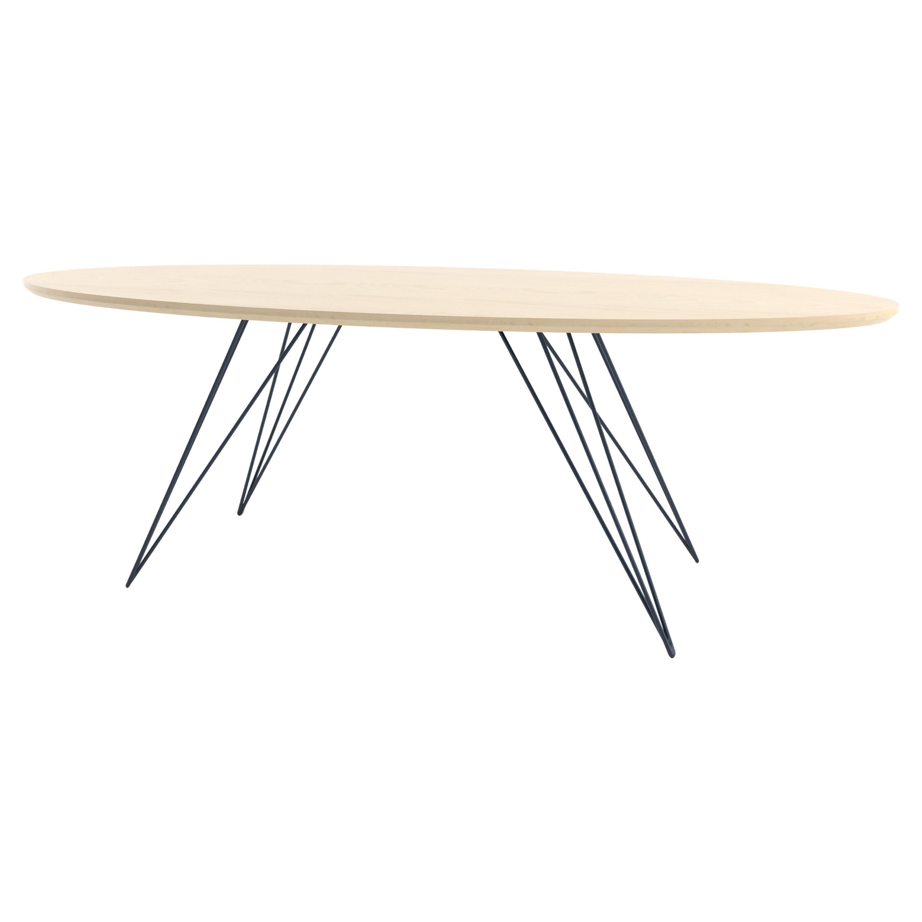 Williams Hairpin Coffee Table Oval Maple Navy For Sale