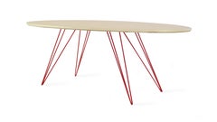 Williams Hairpin Coffee Table Oval Maple Red