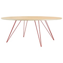 Williams Hairpin Coffee Table Oval Maple Red