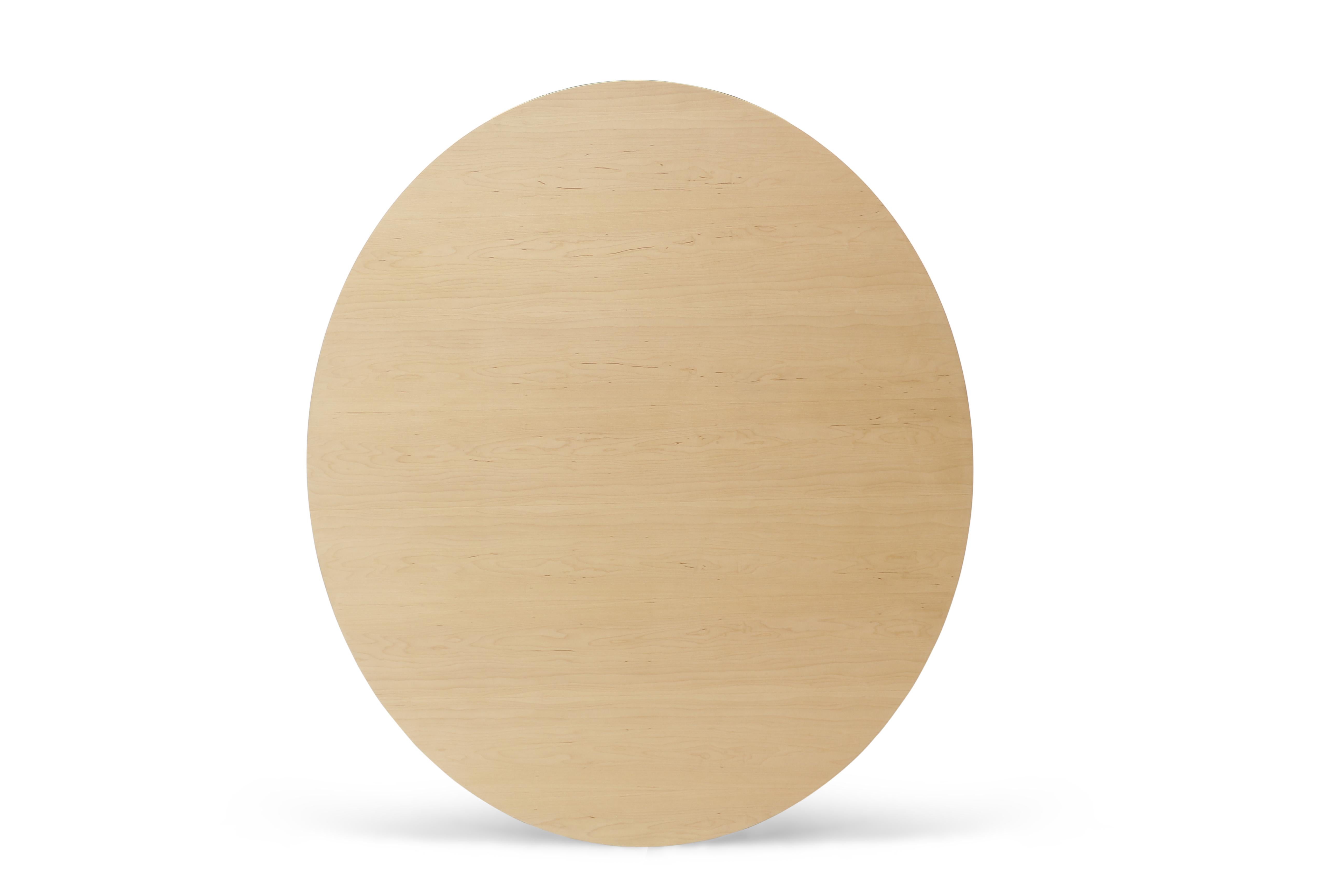 Scandinavian Modern Williams Hairpin Coffee Table Oval Maple White For Sale