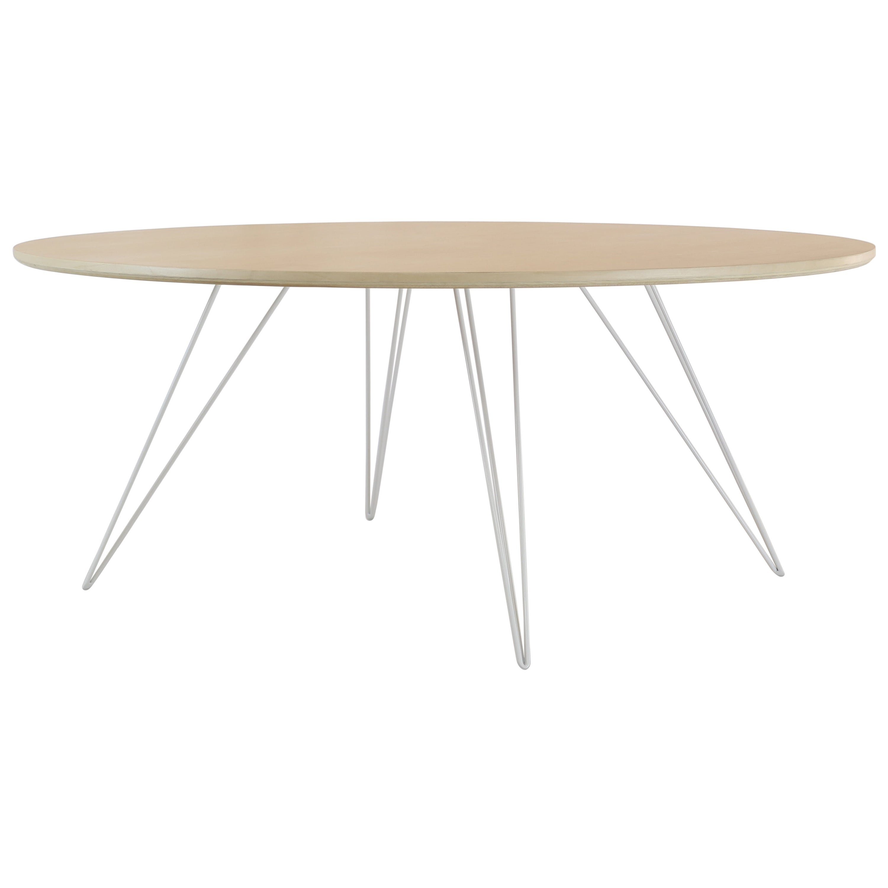 Mesa baja con horquilla Williams Oval Arce Blanco