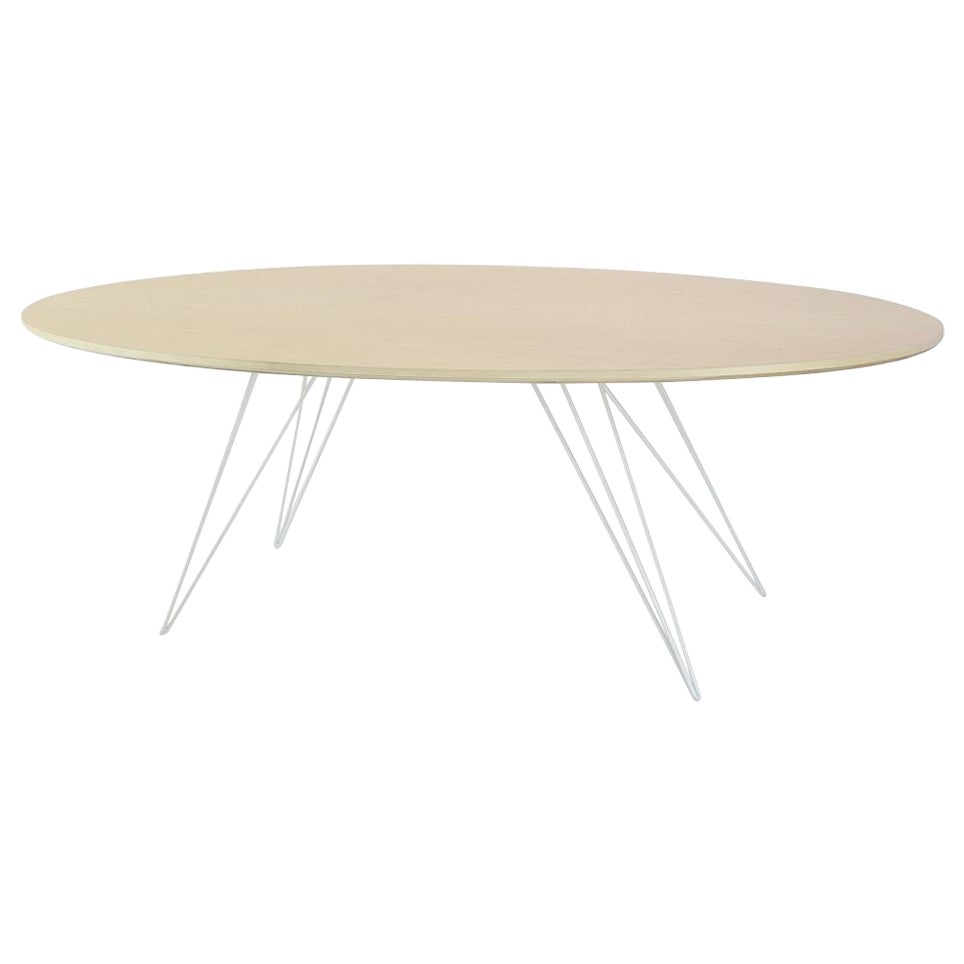 Mesa baja con horquilla Williams Oval Arce Blanco