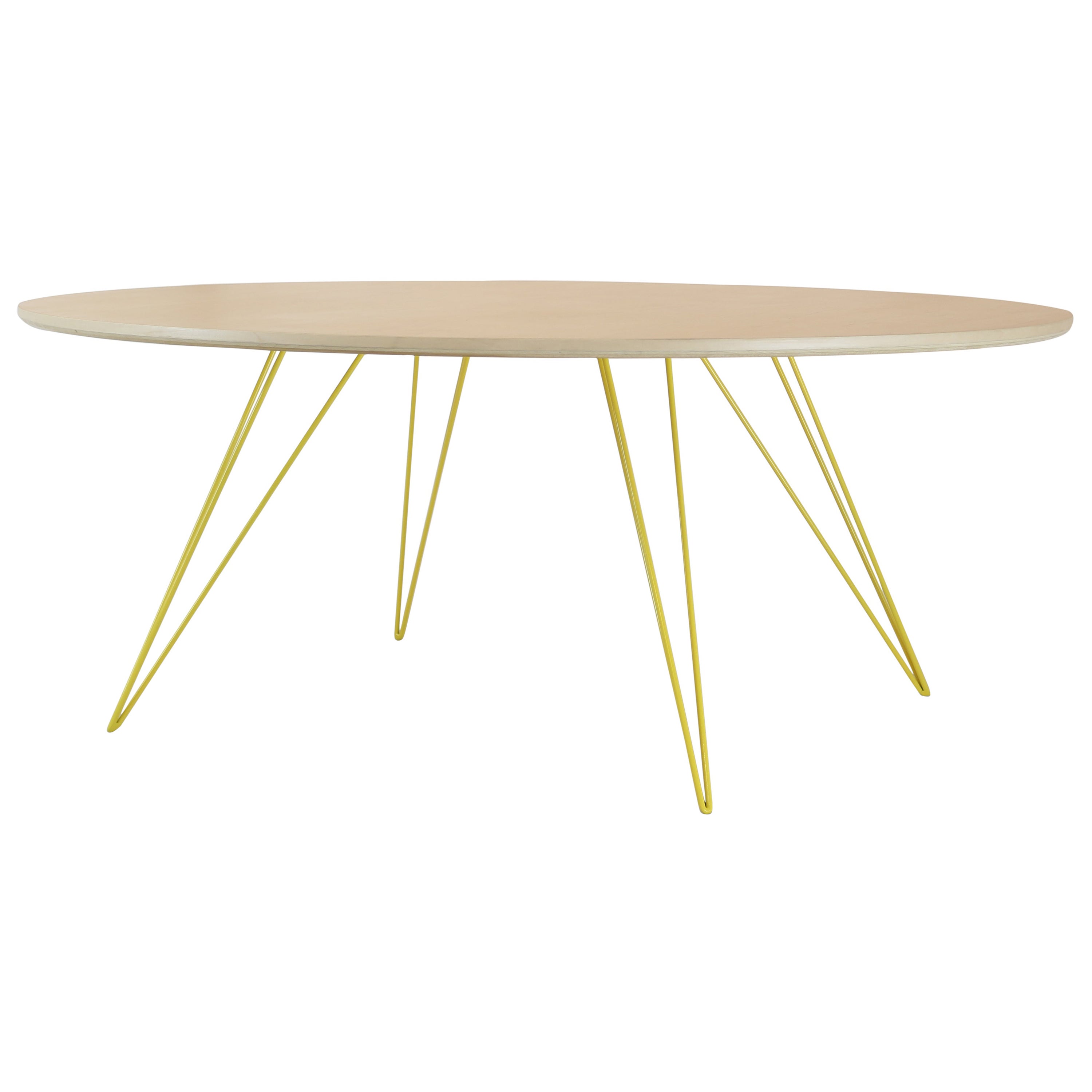 Williams Hairpin Coffee Table Oval Maple Yellow For Sale