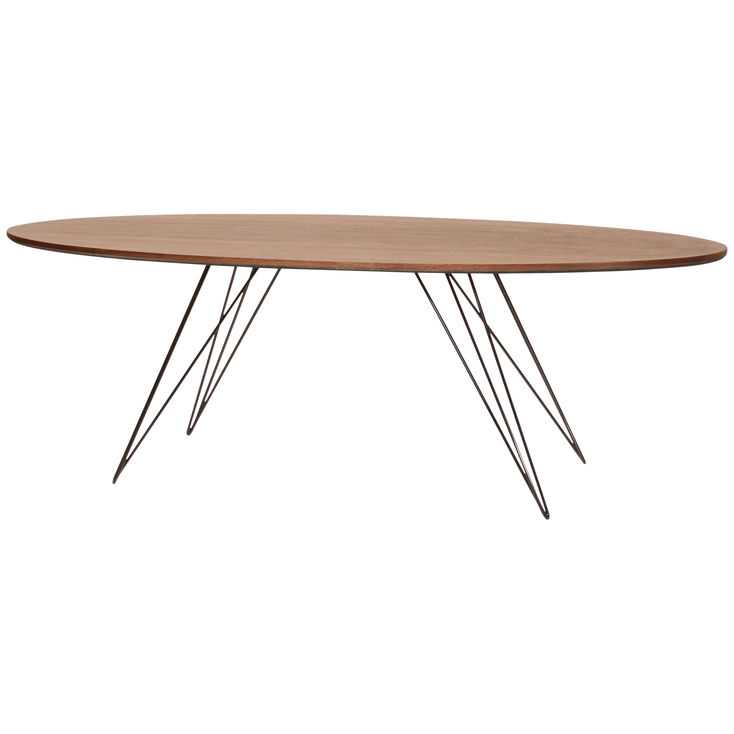 Williams Hairpin Coffee Table Oval Walnut Black