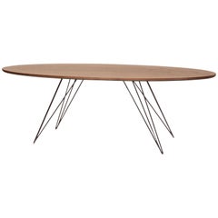 Williams Hairpin Coffee Table Oval Walnut Black