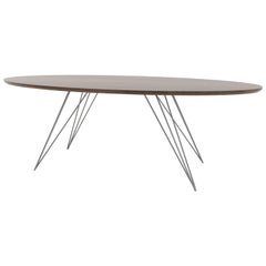Williams Hairpin Coffee Table Oval Walnut Gray