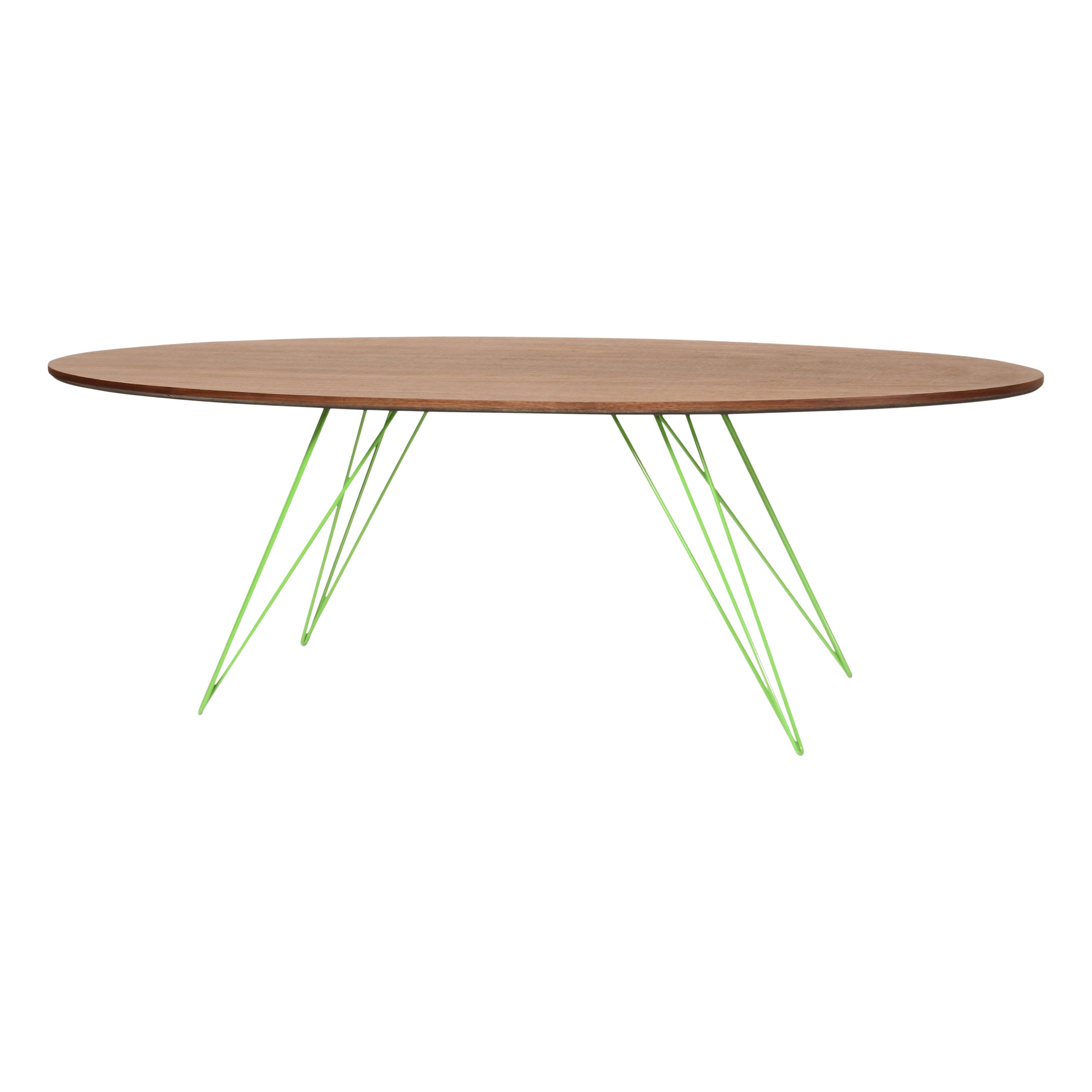 Williams Hairpin Coffee Table Oval Walnut Green