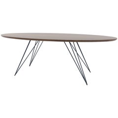 Williams Hairpin Coffee Table Oval Walnut Navy