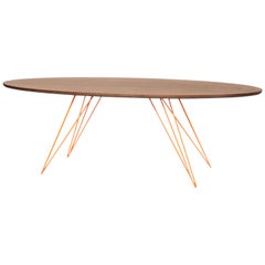 Williams Hairpin Coffee Table Oval Walnut Orange