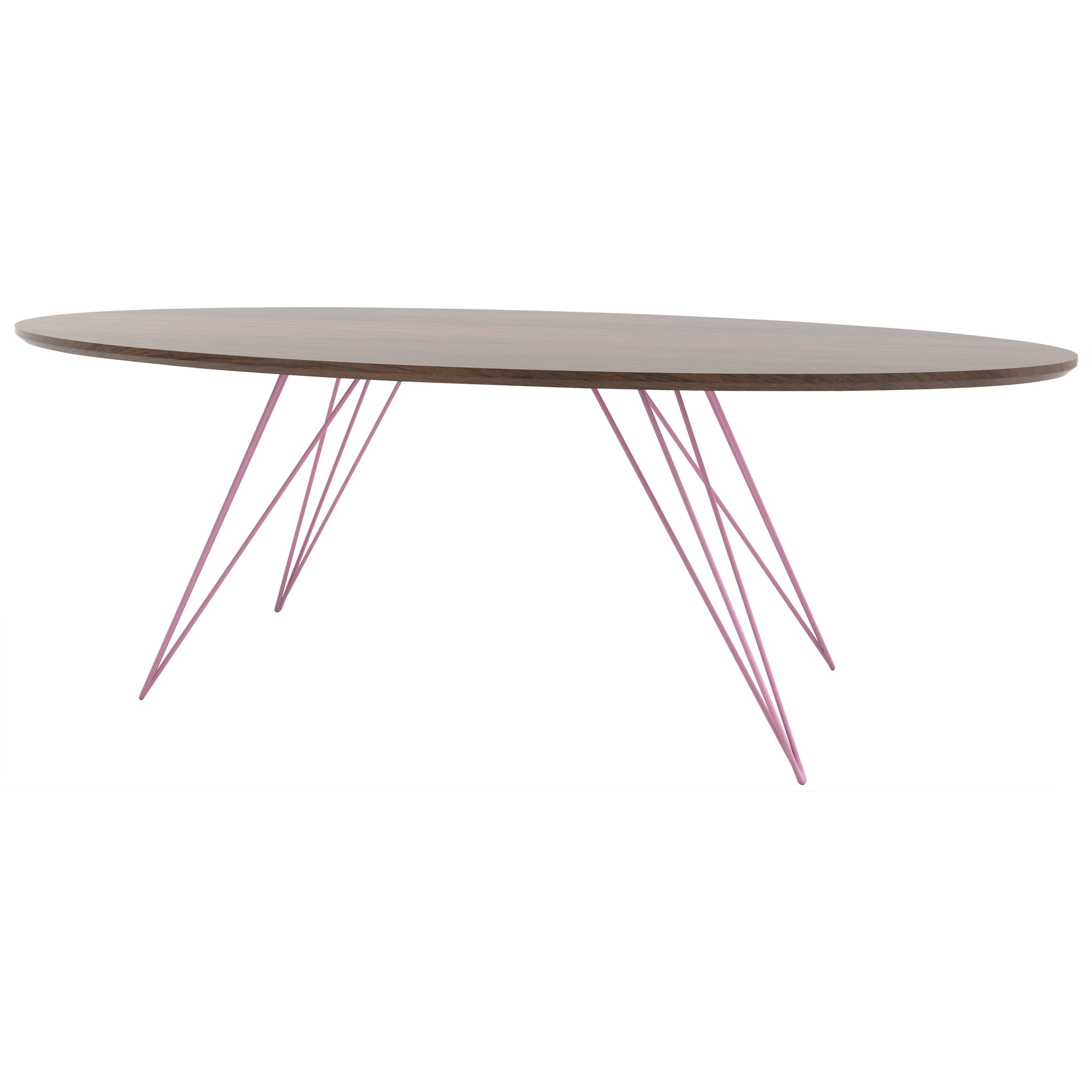 Mesa de centro Williams Hairpin Oval Nogal Rosa