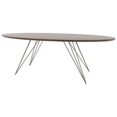Williams Hairpin Coffee Table Oval Walnut Prairie Green