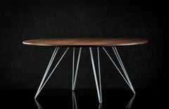 Williams Hairpin Coffee Table Oval Walnut White