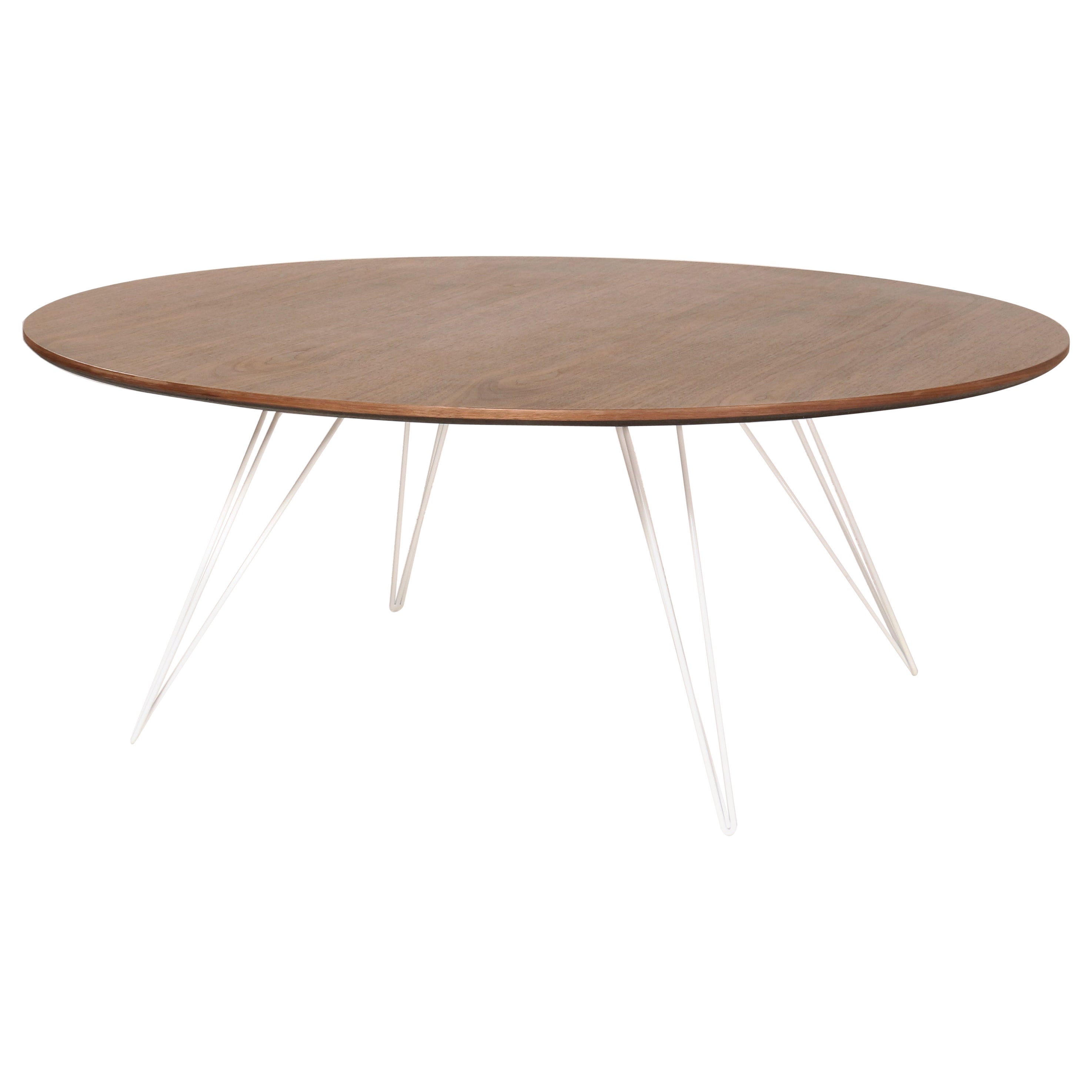 Williams Hairpin Coffee Table Oval Walnut White