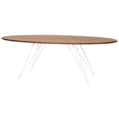 Williams Hairpin Coffee Table Oval Walnut White