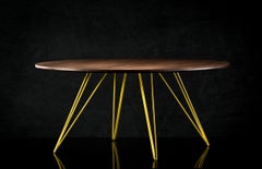 Williams Hairpin Coffee Table Oval Walnut Yellow
