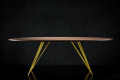 Williams Hairpin Coffee Table Oval Walnut Yellow
