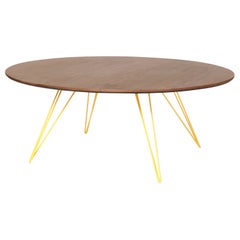Williams Hairpin Coffee Table Oval Walnut Yellow