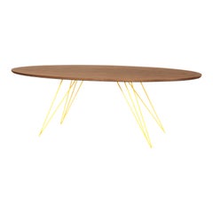 Williams Hairpin Coffee Table Oval Walnut Yellow