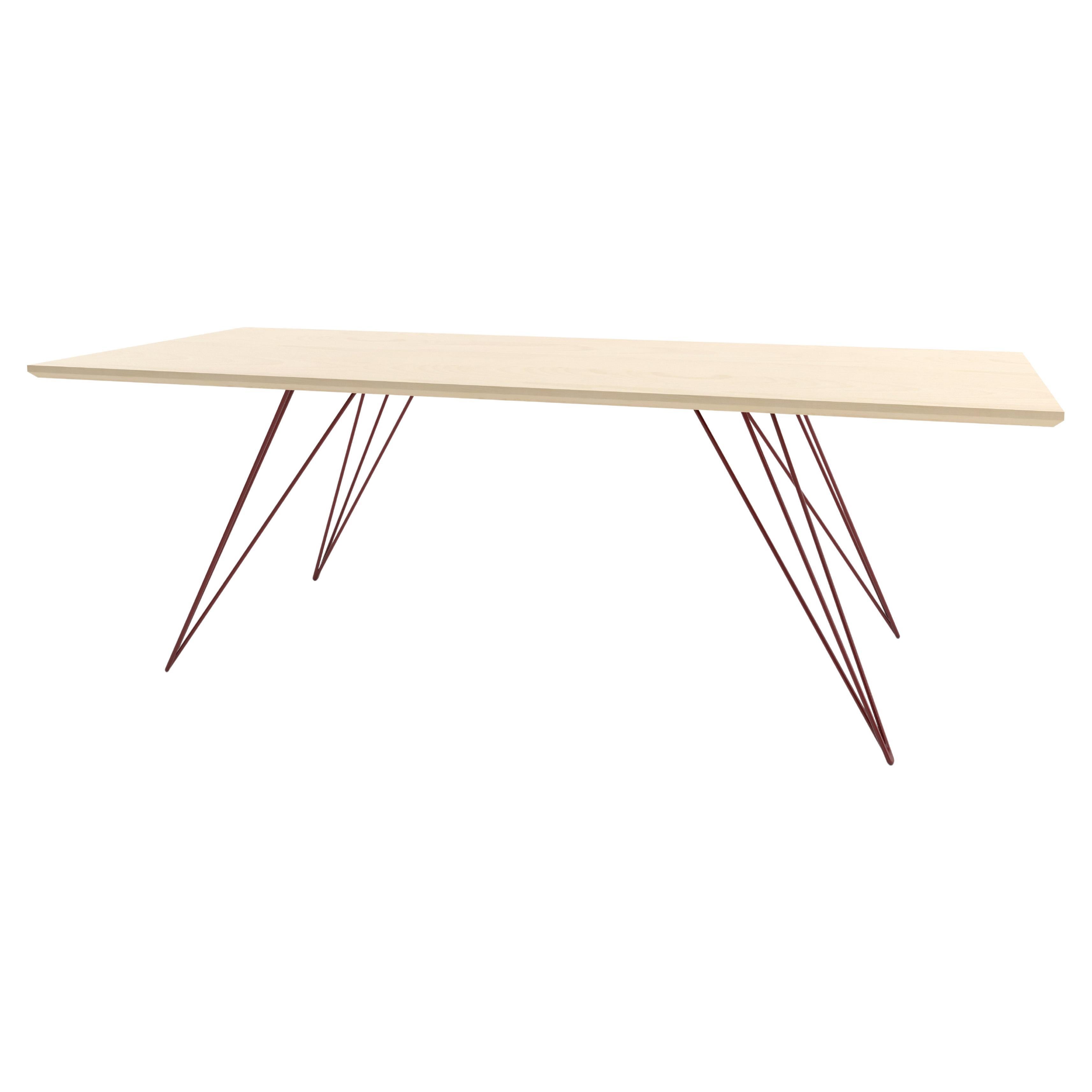Williams Hairpin Coffee Table Rectangular Maple Blood Red For Sale