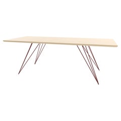 Williams Hairpin Coffee Table Rectangular Maple Blood Red