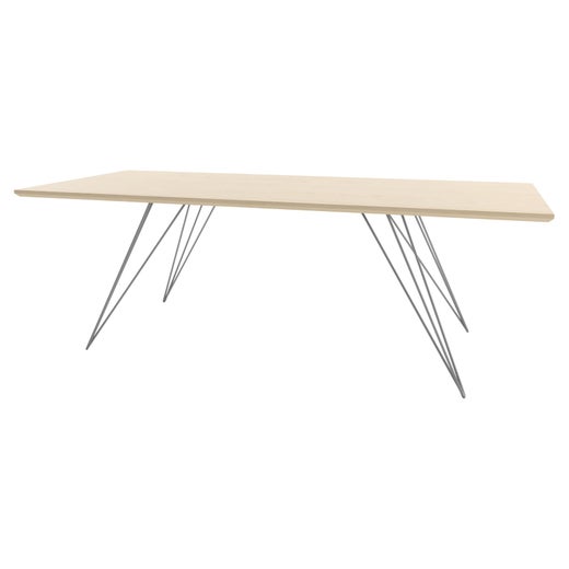 Large Rectangular Vintage Solid Birch-Top with Hairpin Leg Coffee Table For  Sale at 1stDibs