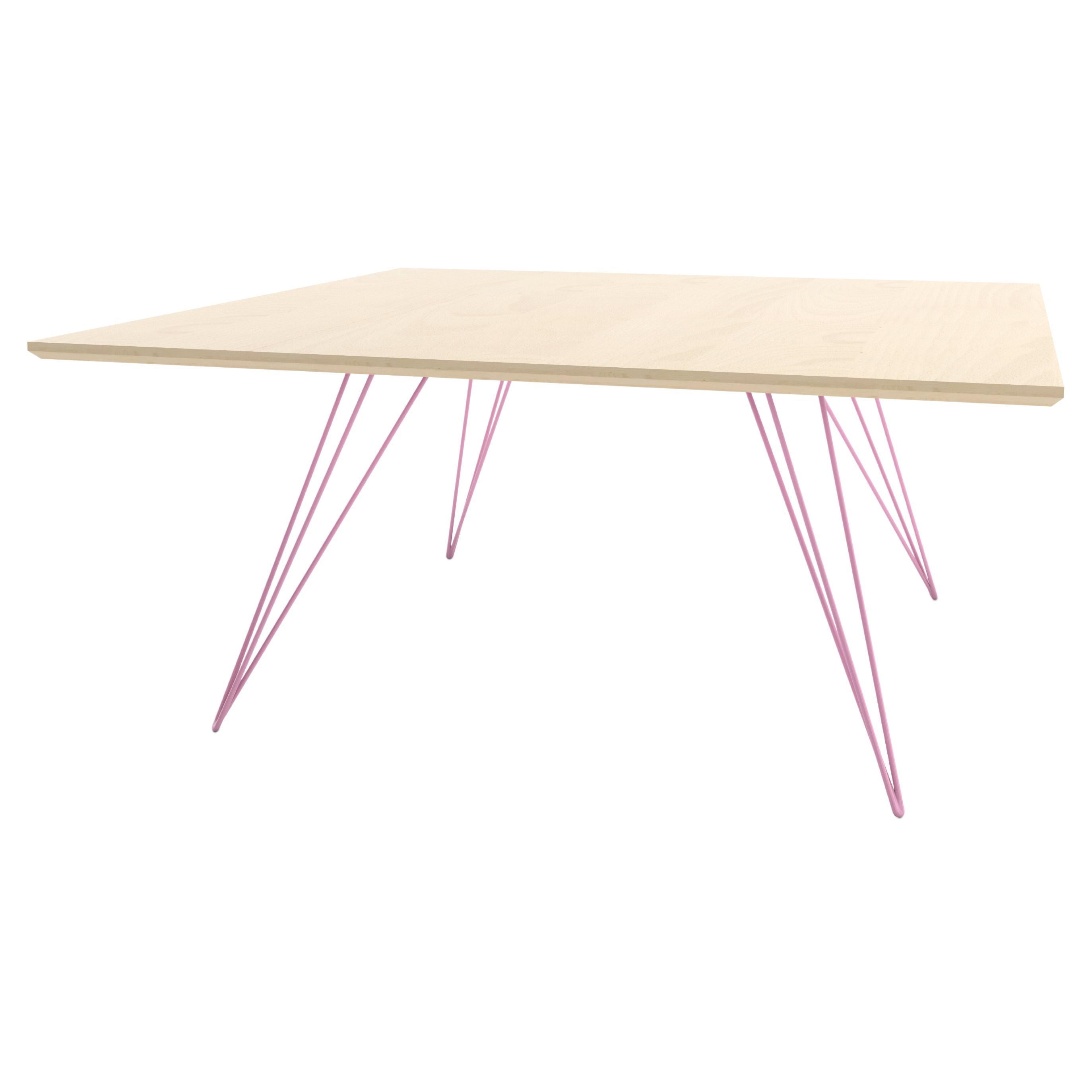 Williams Hairpin Coffee Table Rectangular Maple Pink For Sale