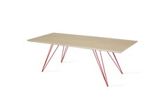 Table basse en épingle à cheveux William Rectangulaire Erable Rouge