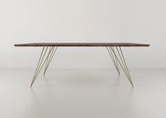 Mesa de centro Williams Hairpin Rectangular Nogal Oro Brillante