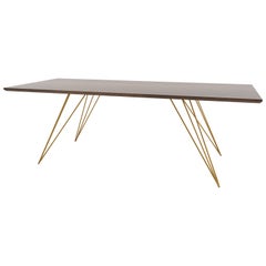 Williams Hairpin Coffee Table Rectangular Walnut Mustard