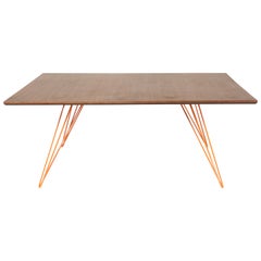 Williams Hairpin Coffee Table Rectangular Walnut Orange