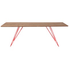 Williams Hairpin Coffee Table Rectangular Walnut Red