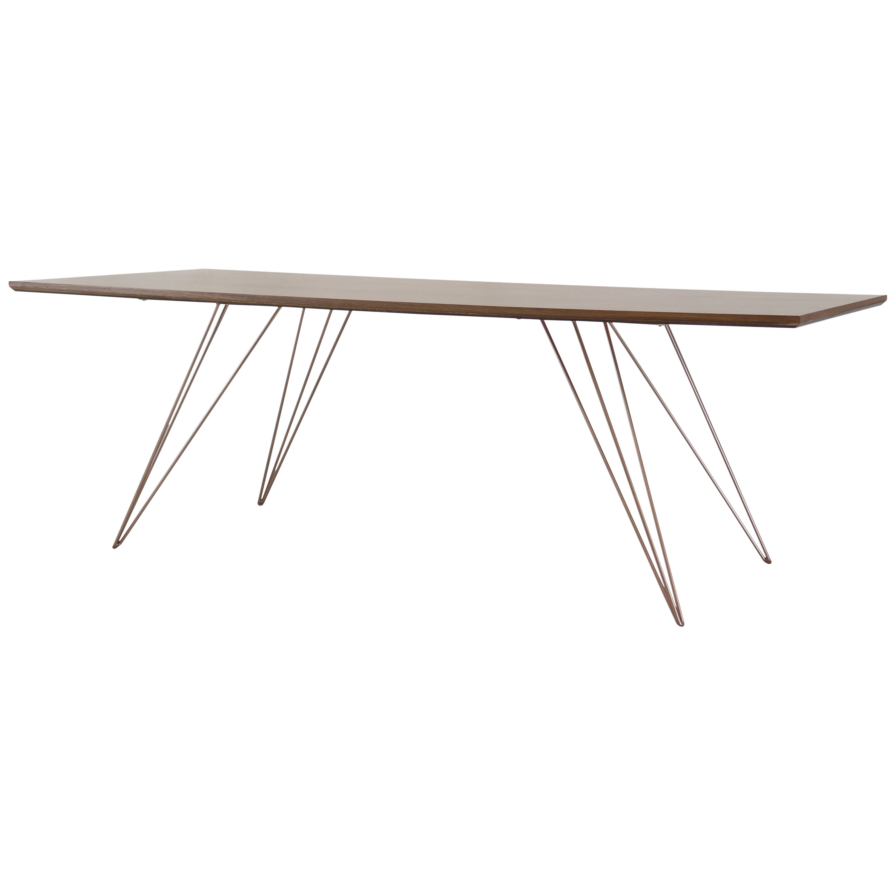 Williams Hairpin Coffee Table Rectangular Walnut Rose Copper