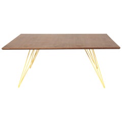 Williams Hairpin Coffee Table Rectangular Walnut Yellow