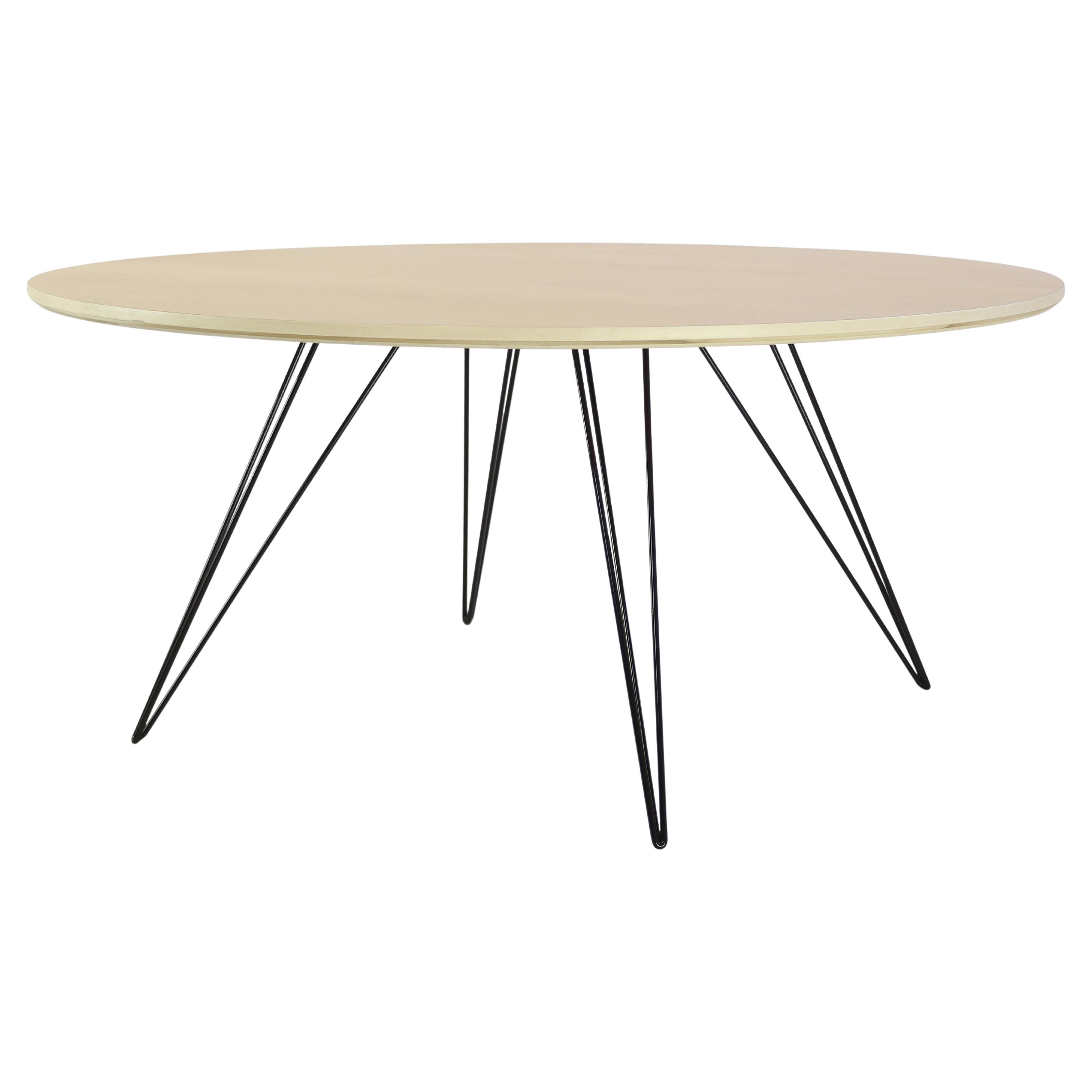 Williams Hairpin Coffee Table Round Maple Black For Sale