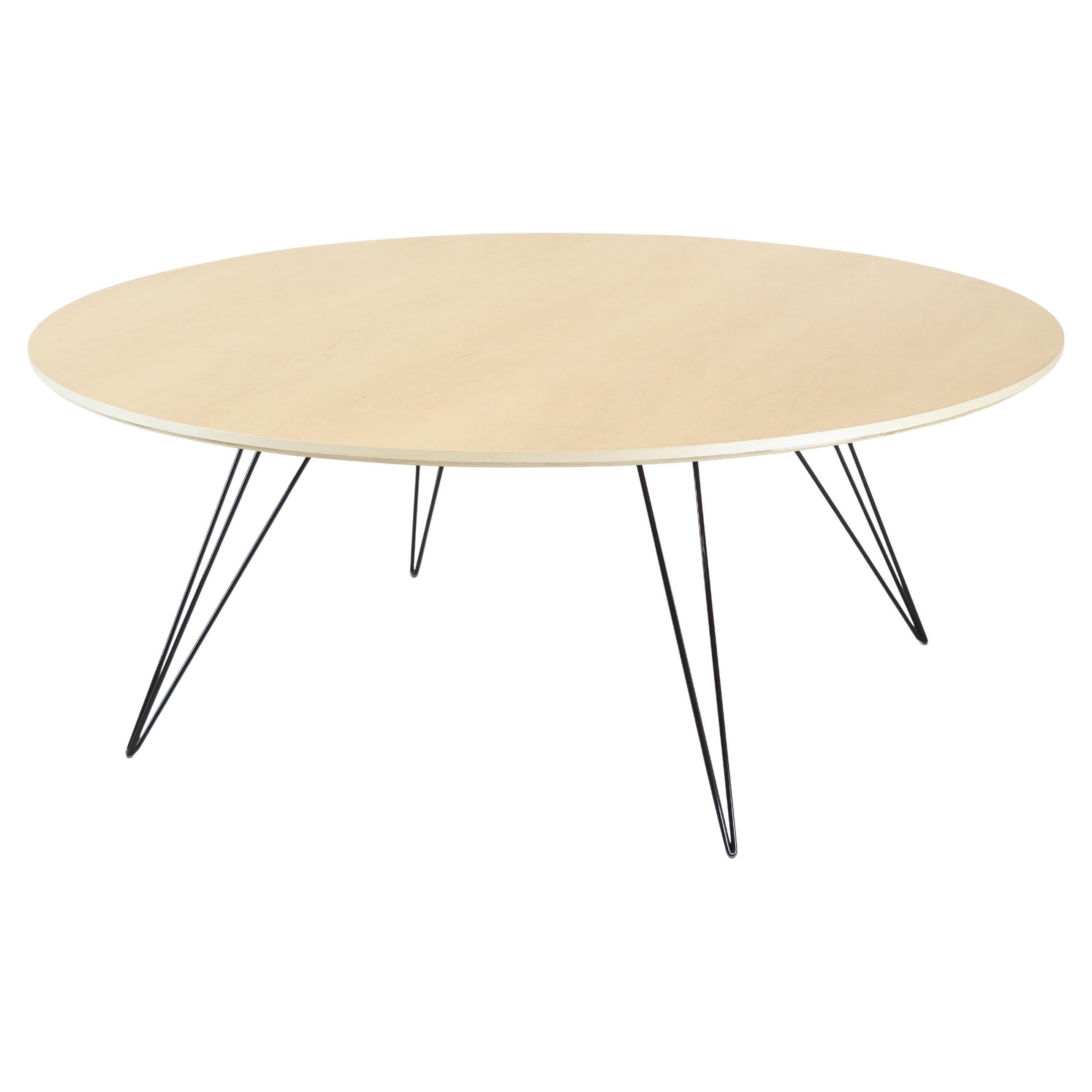 Williams Hairpin Coffee Table Round Maple Black