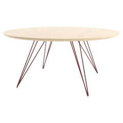 Williams Hairpin Coffee Table Round Maple Blood Red