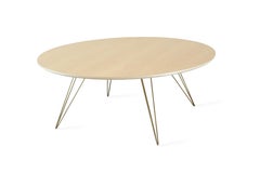 Williams Hairpin Coffee Table Round Maple Brassy Gold