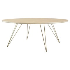 Williams Hairpin Coffee Table Round Maple Brassy Gold