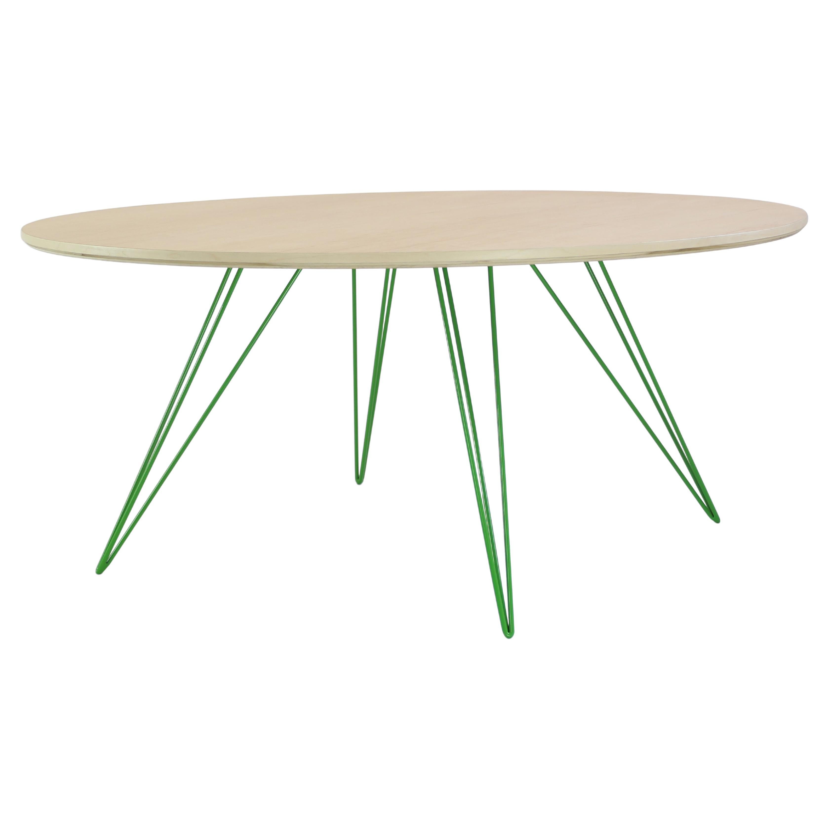 Williams Hairpin Coffee Table Round Maple Green