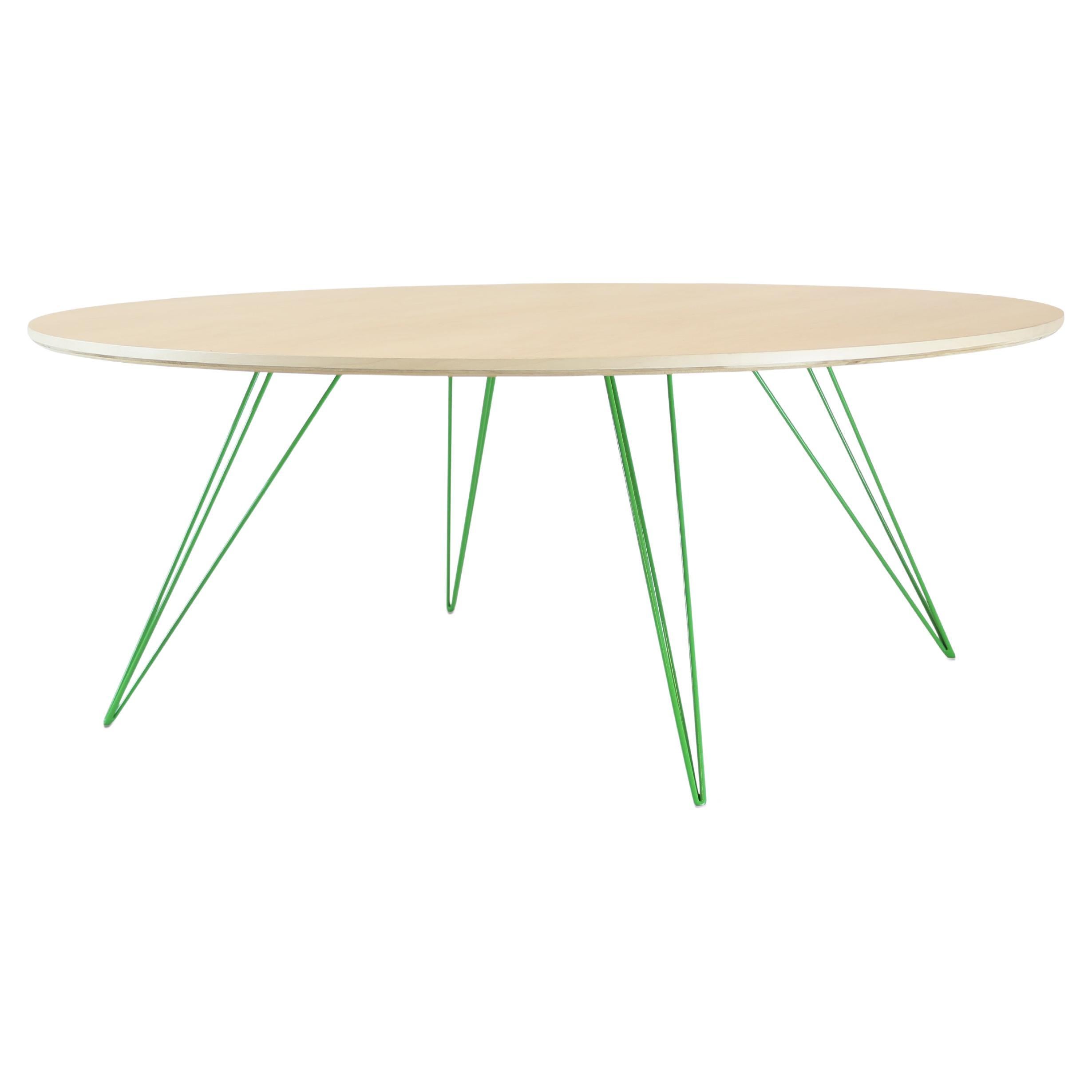 Williams Hairpin Coffee Table Round Maple Green For Sale