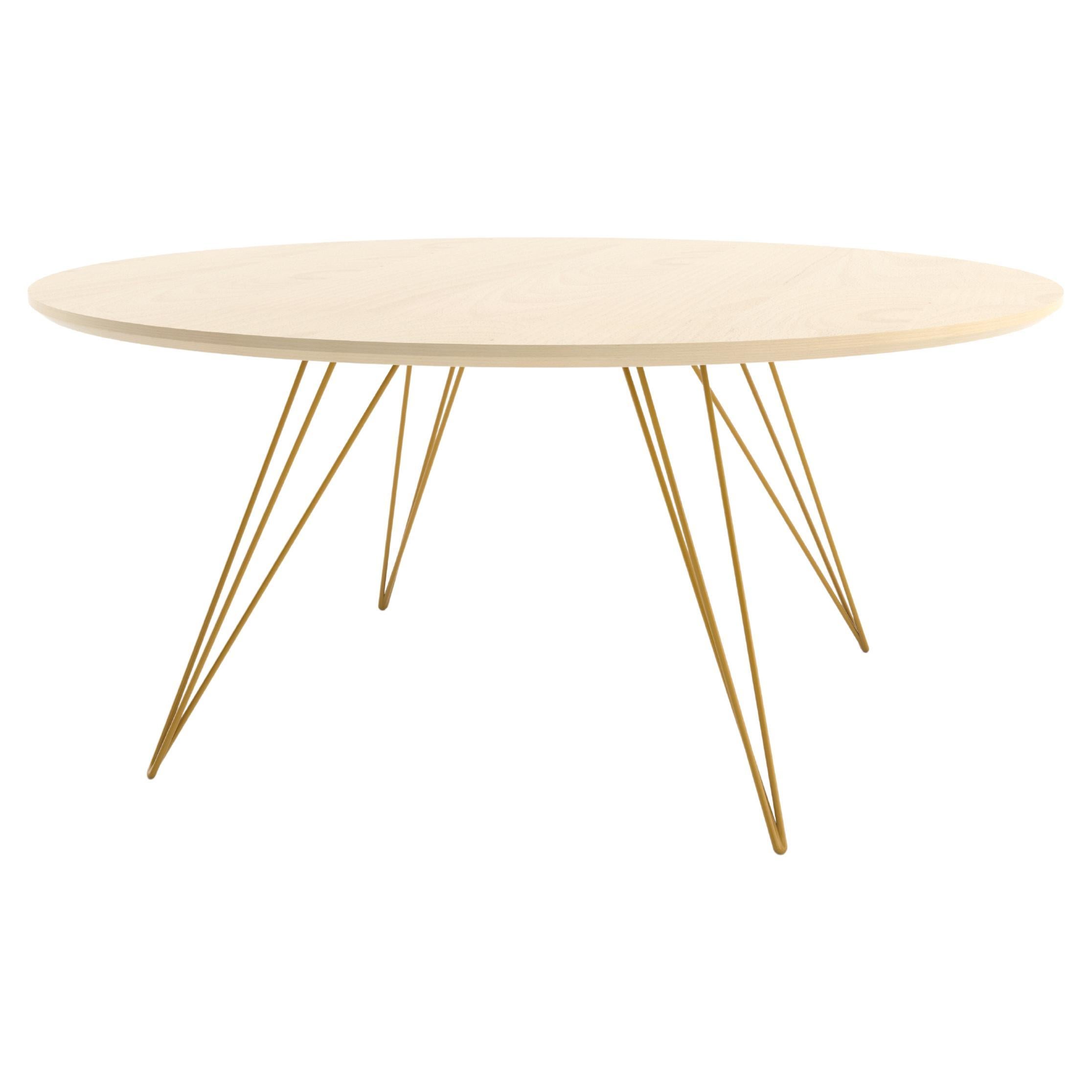 Williams Hairpin Coffee Table Round Maple Mustard For Sale