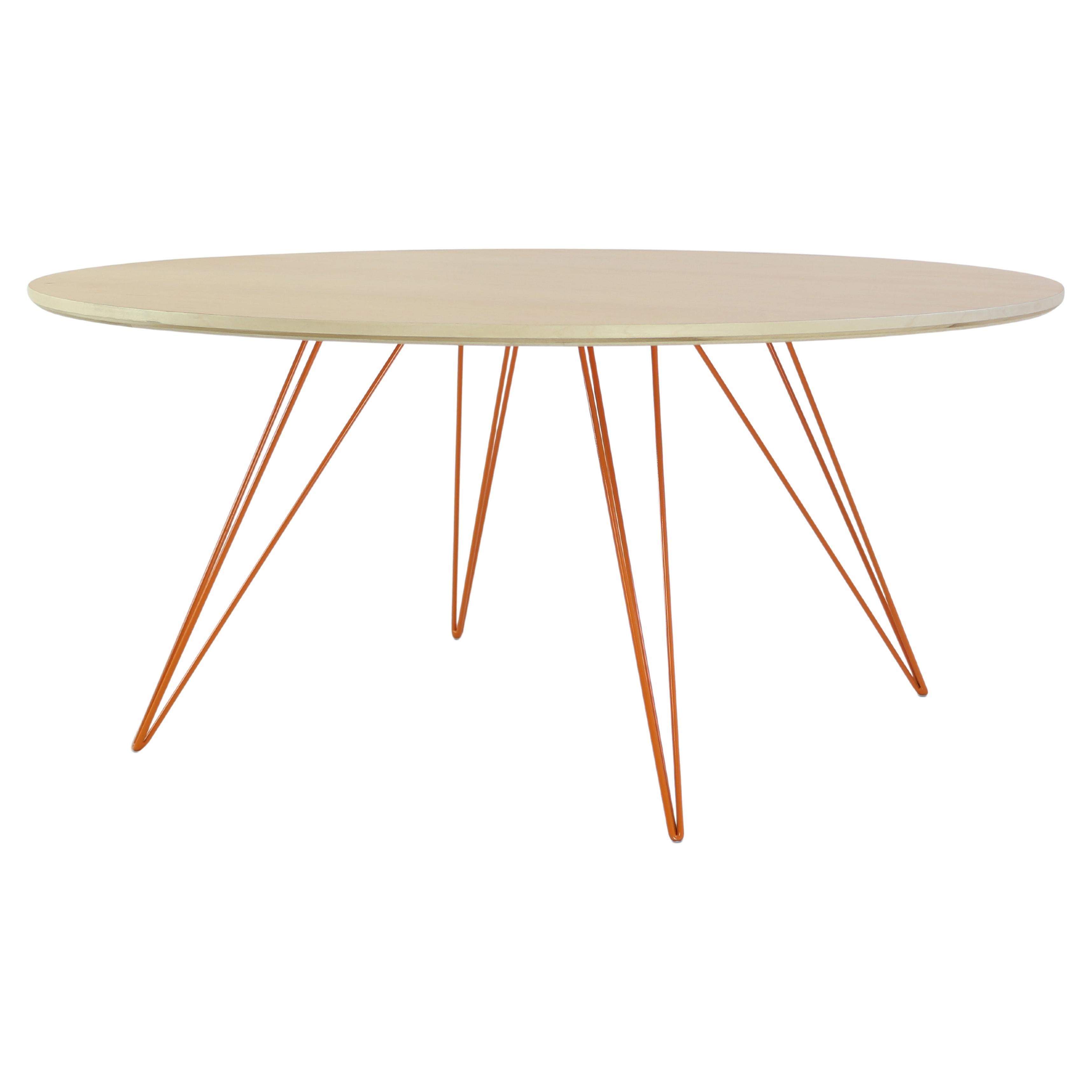 Williams Hairpin Coffee Table Round Maple Orange For Sale