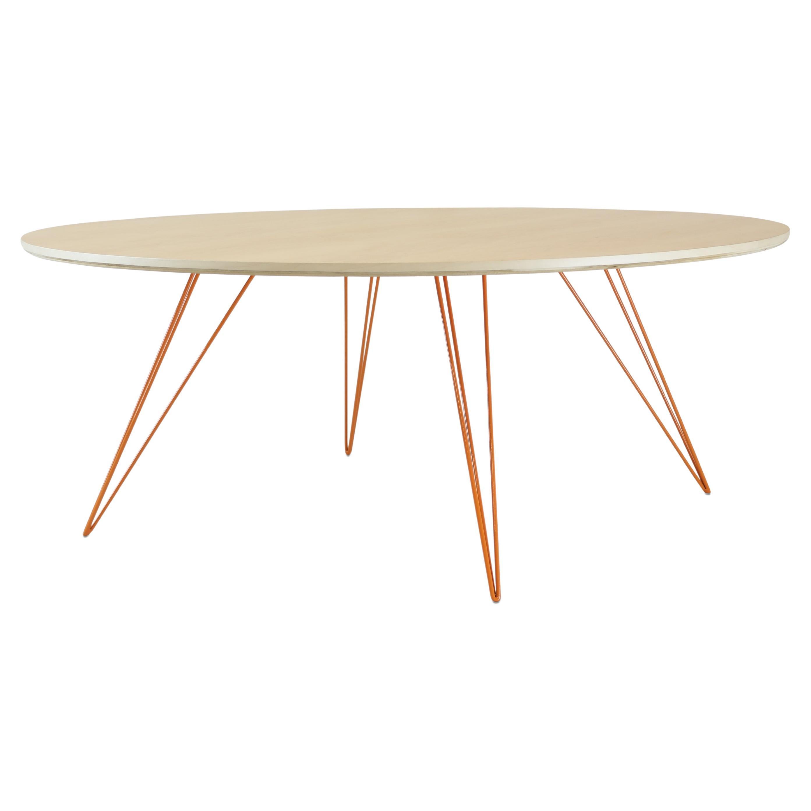 Williams Hairpin Coffee Table Round Maple Orange For Sale